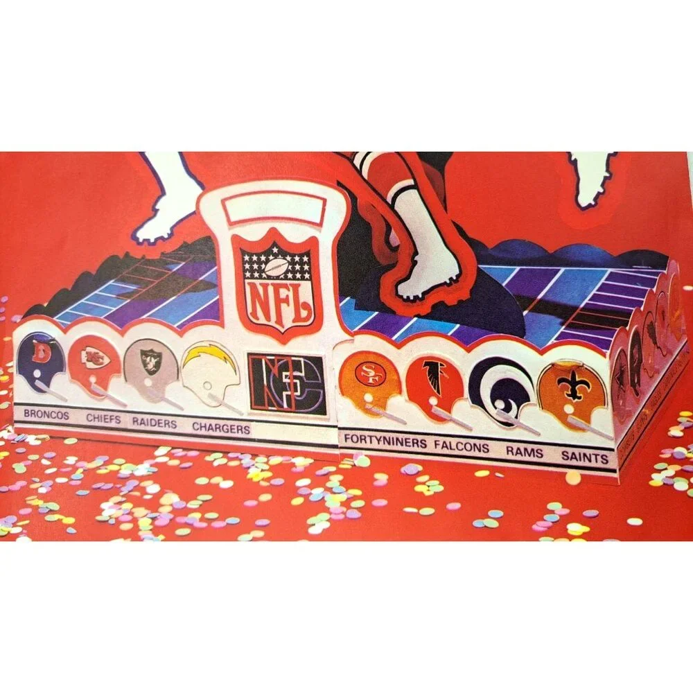Vintage Hallmark NFL Football Party Decoration 1971 Centerpiece Sports Decor New